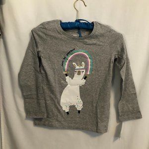 TShirt Long Sleeve 6/6X Llama Gray Carter's Kid